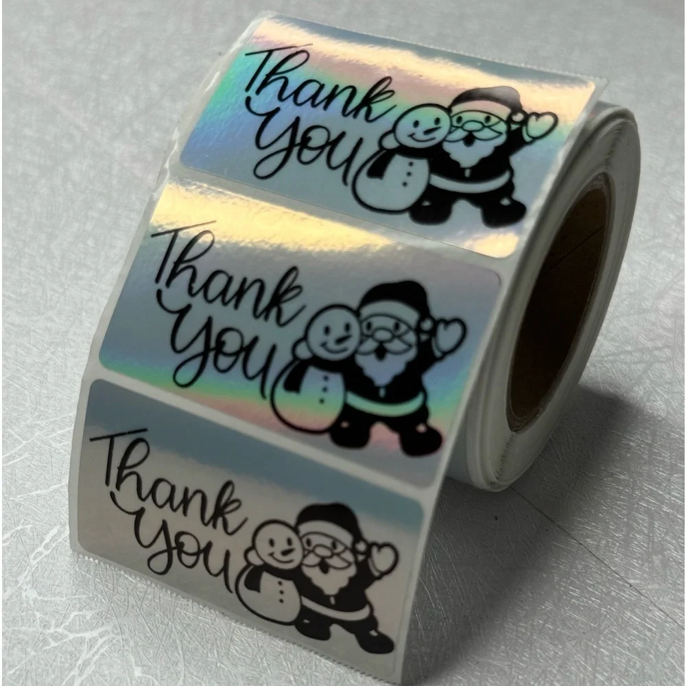 100 Thank You Christmas Stickers, Envelope Seals, Labels, Tags, Stamps,2.25
